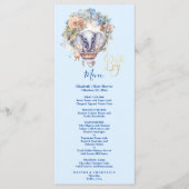 Oh jongen blauwe waterverf olifant baby shower menu (Voorkant)
