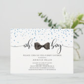 Oh jongen! Bow Stropdas Boys Baby shower Kaart (Staand voorkant)