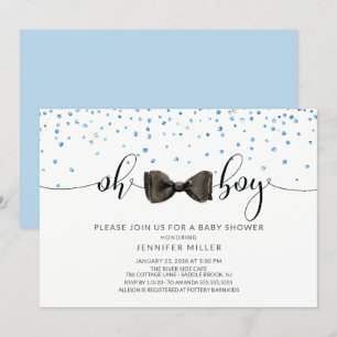 Oh jongen! Bow Stropdas Boys Baby shower Kaart