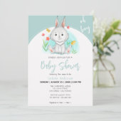 Oh jongen | Bunny Rabbit Baby shower Invitation Kaart (Staand voorkant)
