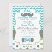 Oh jongen Chevron Mustache baby shower uitnodiging (Voorkant)