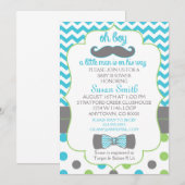 Oh jongen Chevron Mustache baby shower uitnodiging (Voorkant / Achterkant)