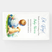 Oh jongen! Een Baby en zijn Dog Baby shower Spandoek (Horizontaal)