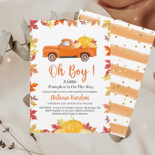 Oh Jongen, een kleine Baby shower uitnodiging