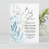 Oh jongen | Elegant Waterverf gewoon Baby shower Kaart (Staand voorkant)