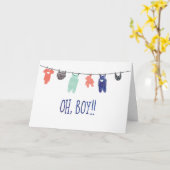 Oh, Jongen! | Gelukwensen op babywenskaart Kaart (Gele Bloem)