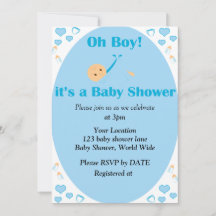 Oh jongen Het is een Baby shower uitnodiging