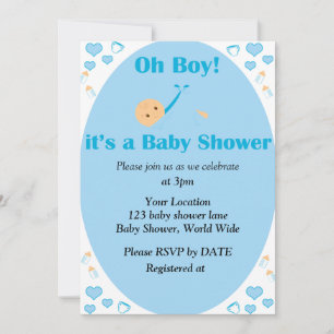 Oh jongen Het is een Baby shower uitnodiging
