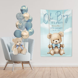Oh jongen het is een jongen Beer Baby shower achte Spandoek