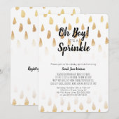 Oh jongen het is een Sprinkle Baby shower nodiging Kaart (Voorkant / Achterkant)