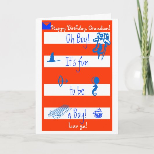 Oh Jongen! Het is pret om een jongen te zijn! Kaart (Voorkant)