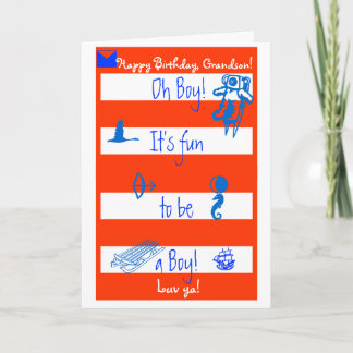 Oh Jongen!  Het is pret om een jongen te zijn!  Kaart