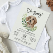 Oh jongen! Leuke Waterverf Puppy Dog Baby shower Kaart