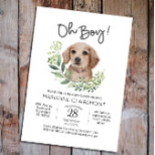 Oh jongen! Leuke Waterverf Puppy Dog Baby shower Kaart