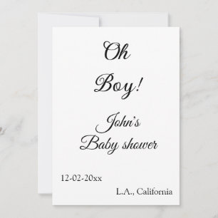 oh jongen meisje baby shower voeg naam datum jaar  feestdagenkaart
