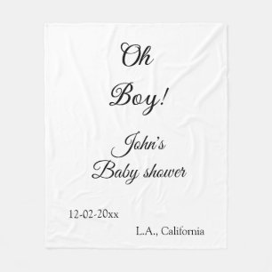 oh jongen meisje baby shower voeg naam datum jaar fleece deken
