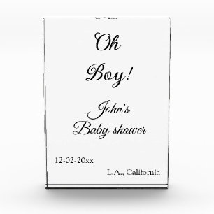 oh jongen meisje baby shower voeg naam datum jaar fotoblokken