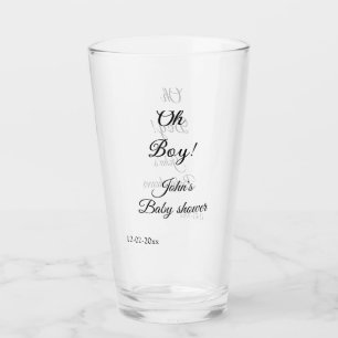 oh jongen meisje baby shower voeg naam datum jaar glas