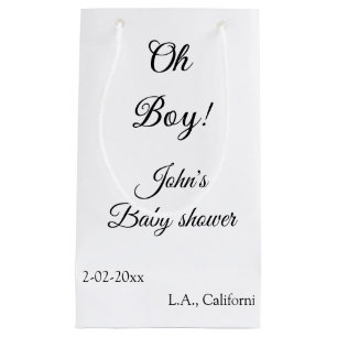 oh jongen meisje baby shower voeg naam datum jaar klein cadeauzakje