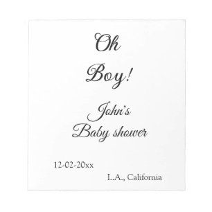 oh jongen meisje baby shower voeg naam datum jaar  notitieblok