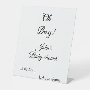 oh jongen meisje baby shower voeg naam datum jaar reclamebord met voetstuk