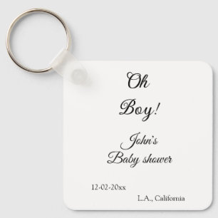 oh jongen meisje baby shower voeg naam datum jaar sleutelhanger