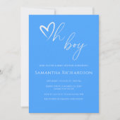 Oh jongen! Minimalistisch Eenvoudig Blauw Jongen B Kaart (Voorkant)