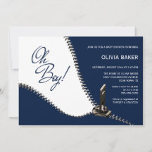 Oh jongen Navy Blue met Zipper Baby shower