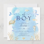 Oh jongen onder de uitnodiging van het Zee Baby sh (Voorkant)