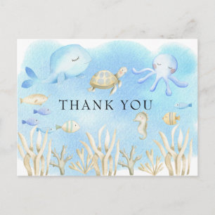 Oh jongen onder het Zee Baby shower Dank je wel Briefkaart
