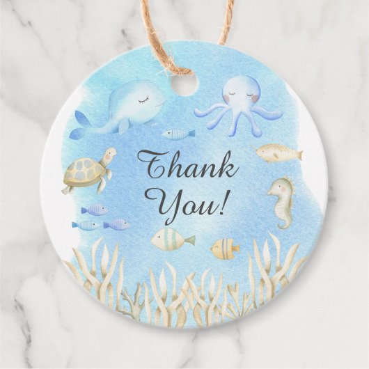 Oh jongen onder het Zee Baby shower Favor Gift Lab Bedankjes Labels (Voorkant)