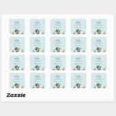 Oh jongen onder het Zee Turtle Baby shower Vierkante Sticker (Vel)