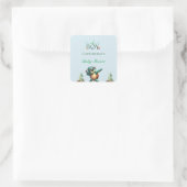 Oh jongen onder het Zee Turtle Baby shower Vierkante Sticker (Tas)