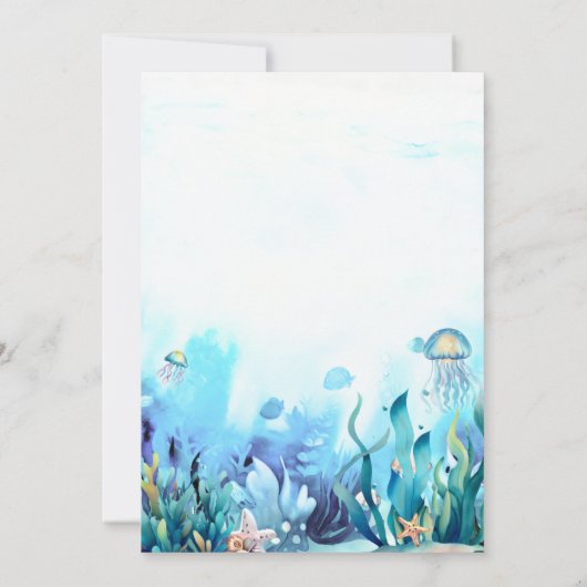 Oh jongen onder Zee walvis Baby shower Kaart (Achterkant)