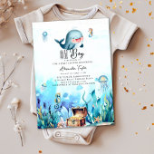 Oh jongen onder Zee walvis Baby shower Kaart