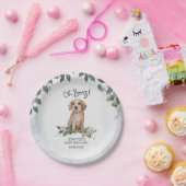Oh jongen! Retriever Puppy Dog Custom Baby shower Papieren Bordje (Feest)