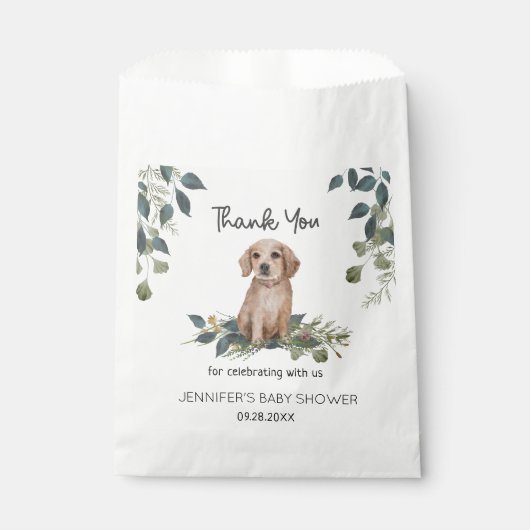 Oh jongen! Retriever Puppy Waterverf Dog Baby show Bedankzakje (Voorkant)