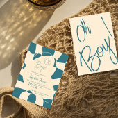 Oh jongen! Retro geruit | Gingham | BABY SHOWER Kaart