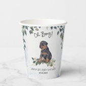 Oh jongen! Rottweiler Puppy Waterverf Baby shower Papieren Bekers (Achterkant)