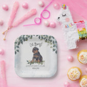 Oh jongen! Rottweiler Waterverf Dog Custom Papieren Bordje (Feest)