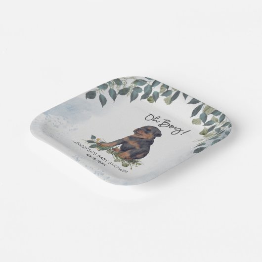 Oh jongen! Rottweiler Waterverf Dog Custom Papieren Bordje (Gebogen)