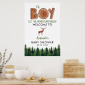 Oh jongen - Rustic Boy Woodland Baby shower Welkom Poster (Keuken)