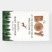 Oh jongen - Rustic Boy Woodland Baby shower Welkom Spandoek (Horizontaal)