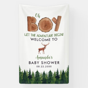 Oh jongen - Rustic Boy Woodland Baby shower Welkom Spandoek