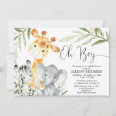 Oh jongen schattig Safari dierlijk groenjongen bab Kaart (Voorkant)