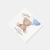 Oh jongen | Teddy Bear Blue Balloon Baby shower Servet (Hoek)