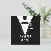 Oh jongen! Tuxedo Baby shower Bedankkaart (Staand voorkant)
