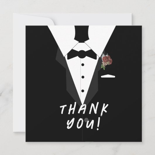 Oh jongen! Tuxedo Baby shower Bedankkaart (Voorkant)