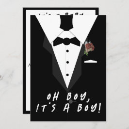 Oh jongen! Tuxedo Baby shower Kaart
