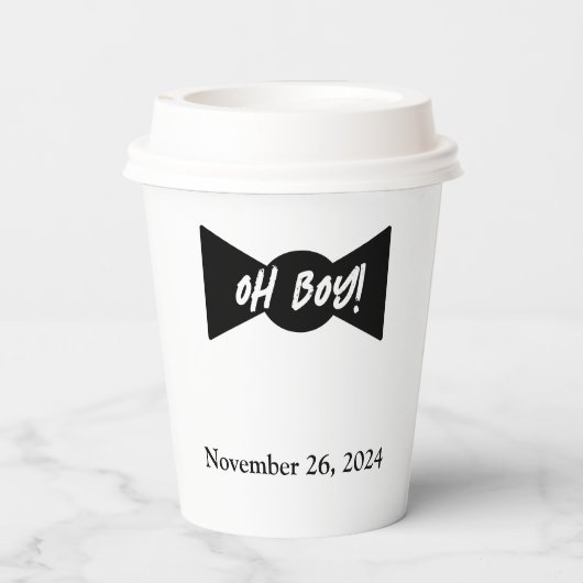Oh jongen! Tuxedo Baby shower Papieren Bekers (Achterkant)
